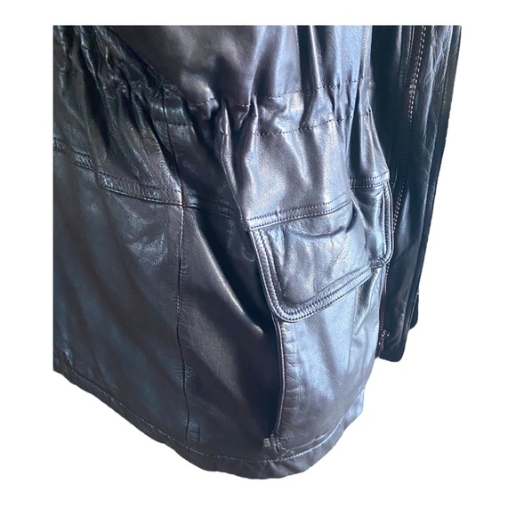 Vintage EDDIE BAUER Mens XL Brown Leather and Down winter zip jacket - Picture 15 of 16